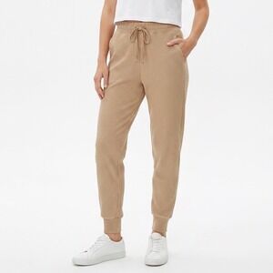 DSG So Soft Ottoman Jogger Womens XS Warm Stone Tan Ribbed Knit Pants NEW